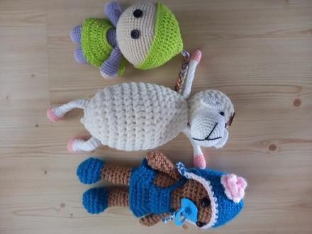 Handmade háčkované hračky, ovečka, bábika,