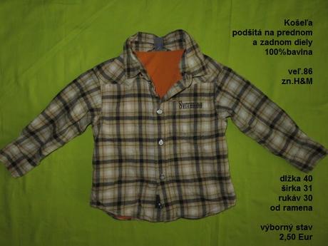 Podšitá košeľa h&m, h&m,86