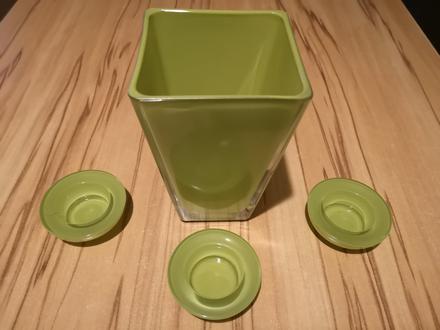 Váza zelená so svietnikmi, 