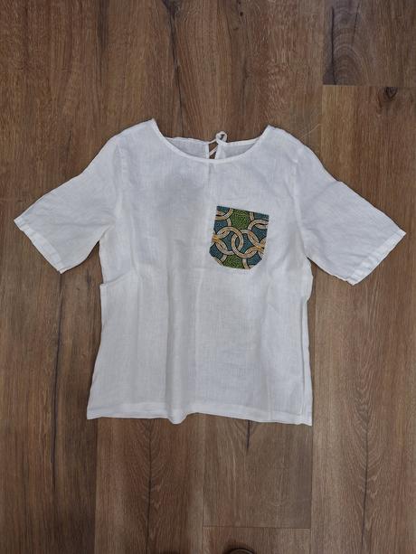 Upcyklovaná ľanová blúzka s/m, m