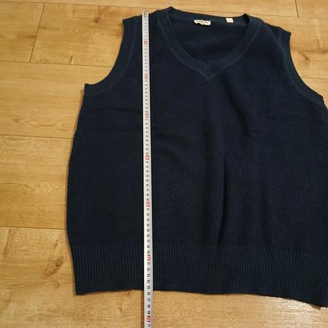 Tmavomodrá vesta s podielom vlny, tchibo,46