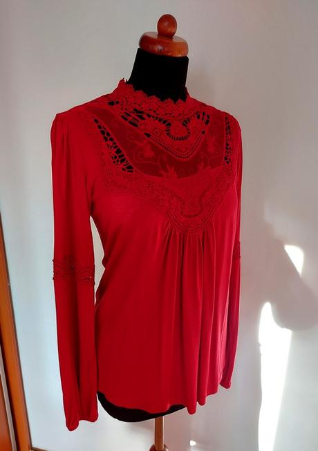 Romantický top s čipkou, bonprix,m