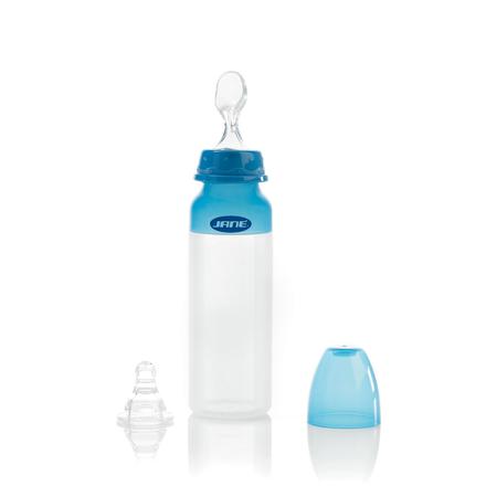 Fľaša silikónová s cumlom a s lyžičkou, jané