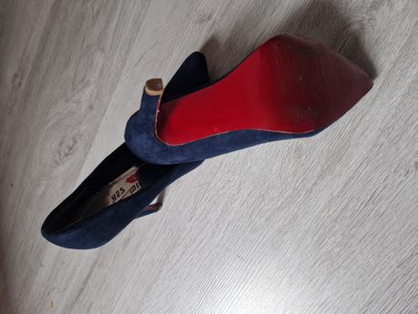 Semišové tmavomodré lodičky, 36