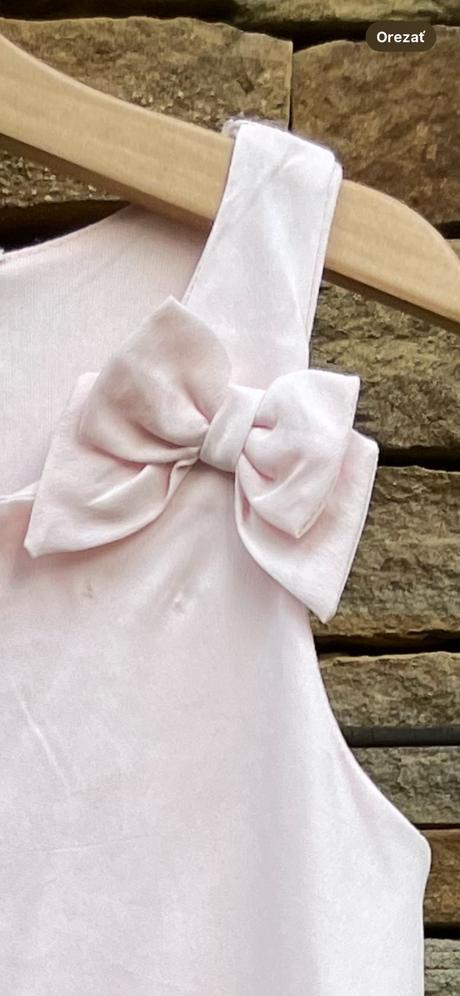 Jemné ružové šaty s mašľou, h&m,128