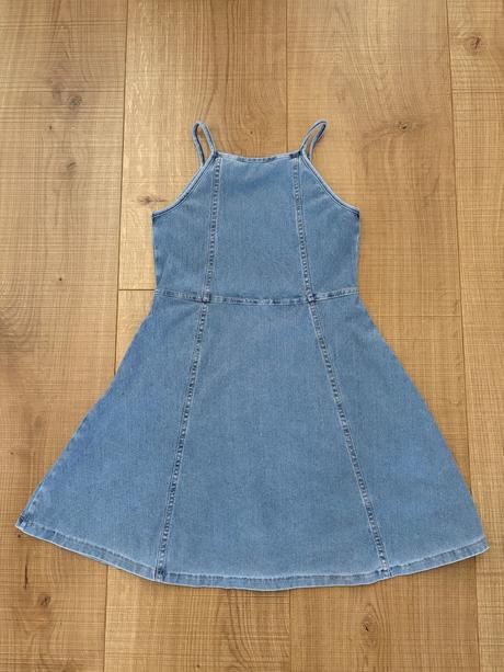 Riflové šaty na ramienka, h&m,128