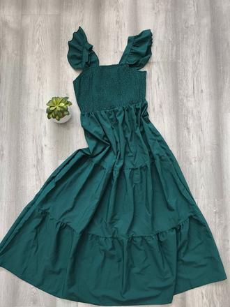 Dámske tmavozelené šaty, l