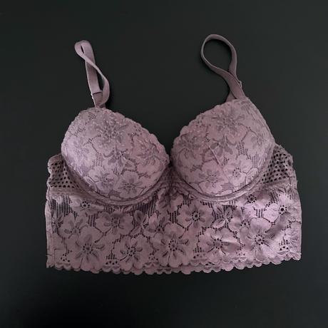 Krajkovaná braletka vystužená s kosticami push up, h&m,75a