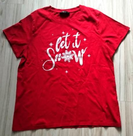 Červené vianočné tričko "let it snow", v. l, l