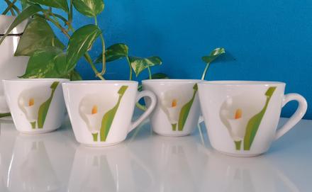 Porcelánové šálky na espresso 4ks - kaly,