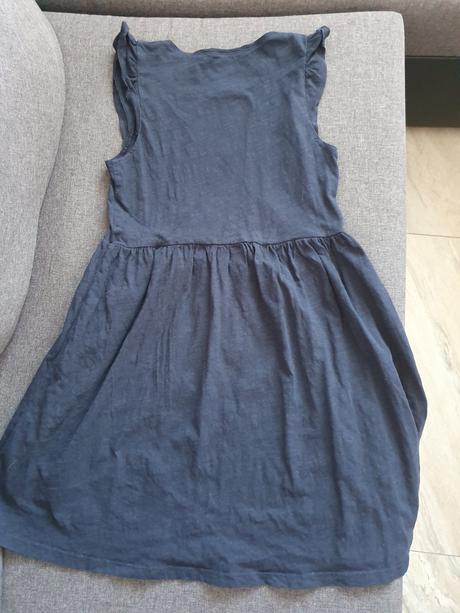 Tmavomodré šaty so srdiečkom, h&m,134