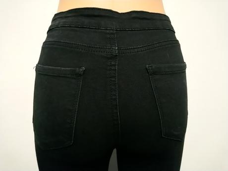 Dámske čierne elastické nohavice, denim, denim,xs
