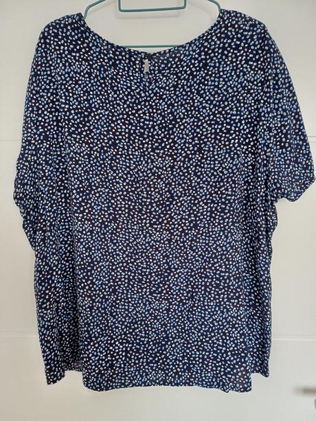 Dámska modrá vzorovaná blúzka, 48
