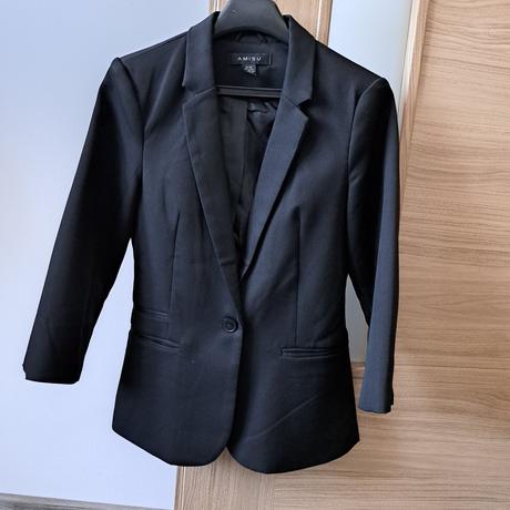 Čierne dámske sako s 3/4 rukávmi, amisu,m