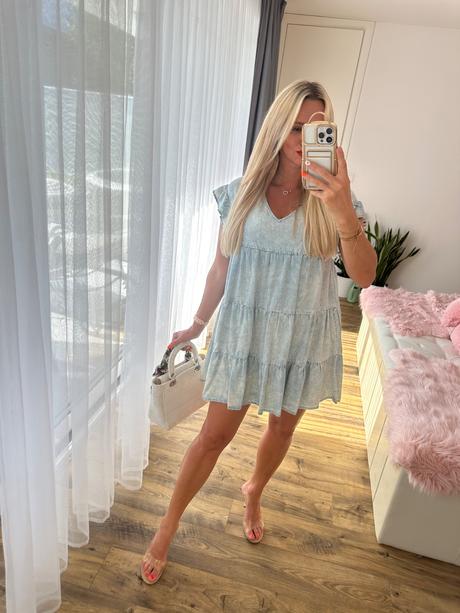 Šaty z tenkej rifloviny, bershka,s