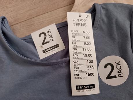 Nové tričká s krátkym rukávom, pepco,158