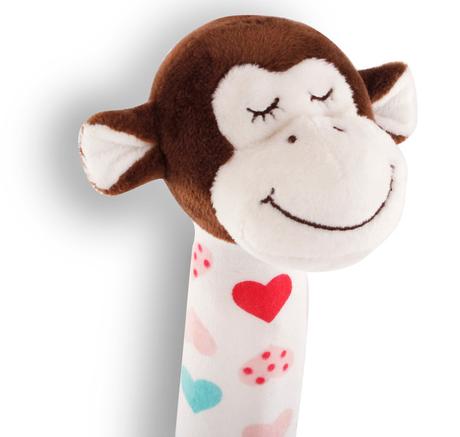 Bonne nuit 7108 pískacia hračka s hryzátkom opica, 