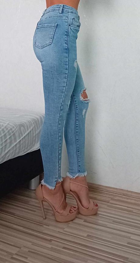 Nové dámske modré rifle m.sara, veľkosť xs, xs