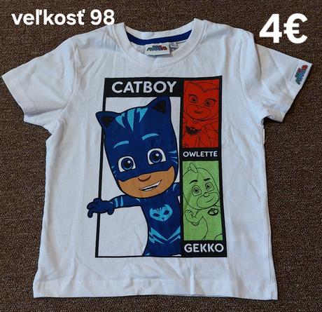 Tričko paw patrol, mickey, spiderman, cars, 92 - 134