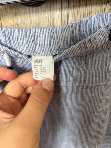 Nohavice ľan/bavlna h&m 92/98, h&m,92