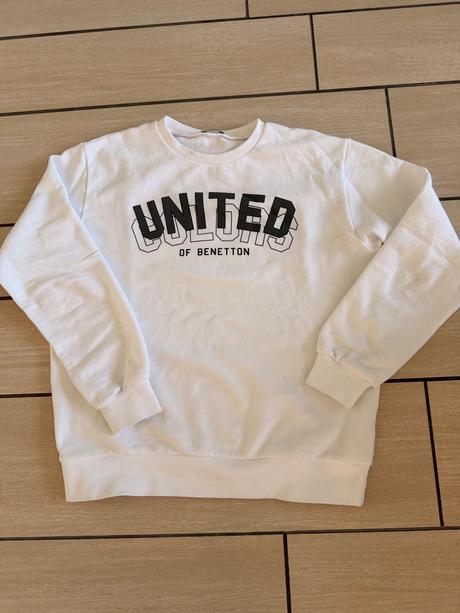 Biela mikina bnt, benetton,158