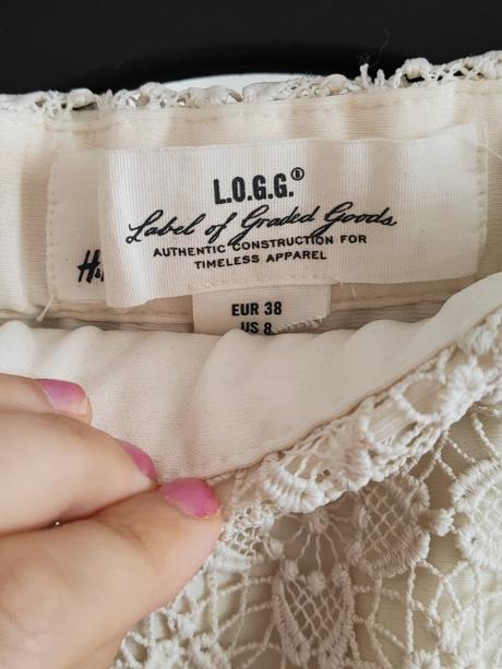 Čipkovaná sukňa, h&m,m