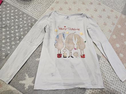 Vianočné tričko s trpaslíkmi, h&m,134