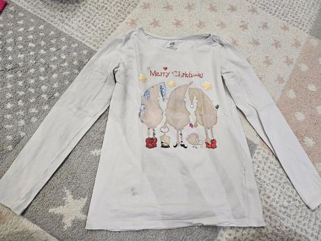 Vianočné tričko s trpaslíkmi, h&m,134