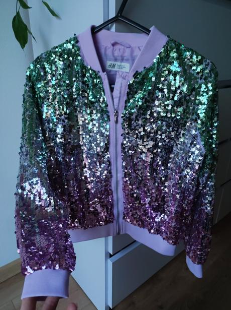 Glitrovana mikino bunda, h&m,134