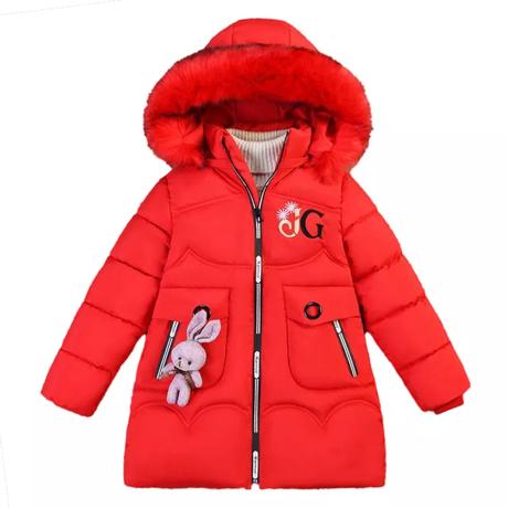 Zimný vetrovkový kabát so zajačikom, 104 - 158