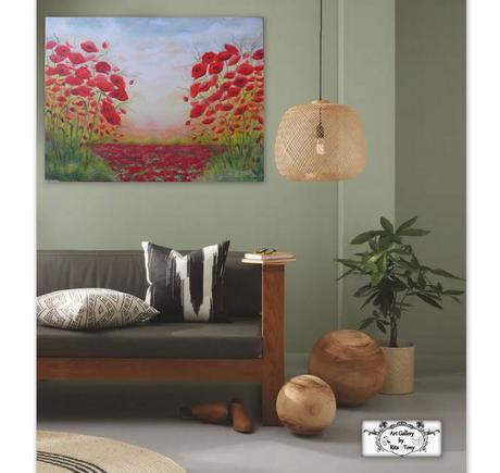 Maľba "červené maky",