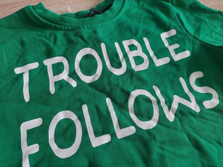 Detská mikina "trouble follows me" veľ.110-116, george,110