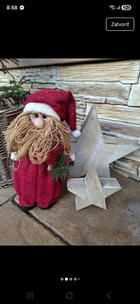 Velky stojací mikuláš- dedo v jutovom oblecení, 