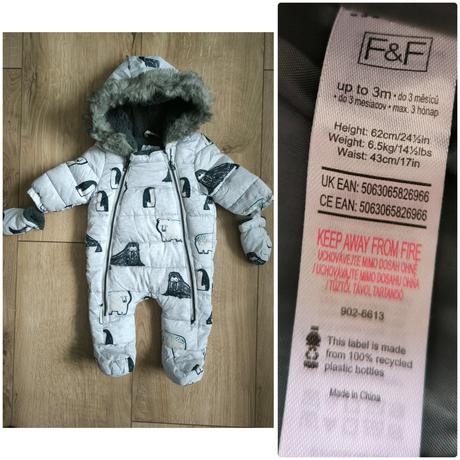 Zimný overal pre bábätká, f&f,62