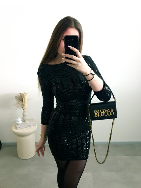 Čierne šaty s flitrami s, s