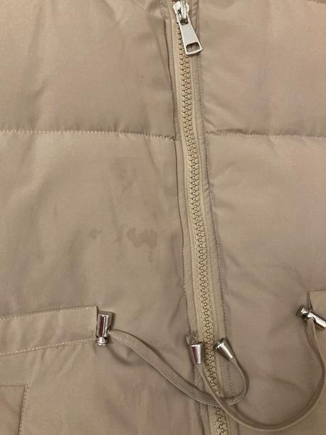 Béžová dlhá  vesta, l