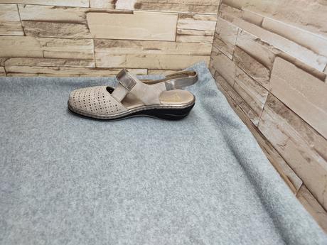 Rieker 36 - šedé kožené sandále, rieker,36
