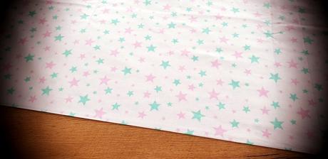 Bavlnená látka -hviezdičky ružovo tyrkysové - cena,