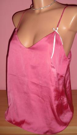 Romanticka satenova ruzova kosielka, h&m,m