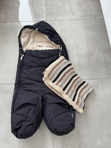 Fusak dark navy a deka  s cvokmi, stokke