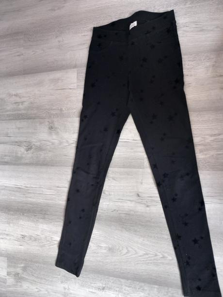 Čierne legínové nohavice, h&m,164