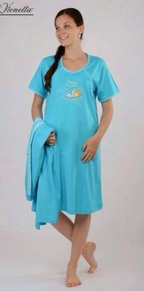 Materský komplet župan a nočná košeľa na kojenie, vienetta secret,l / m / s / xl / xxl
