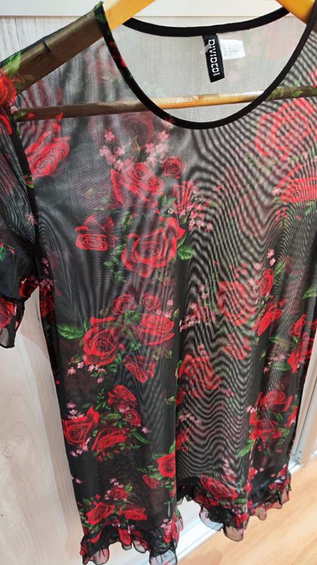 Šaty s ružami, h&m,34