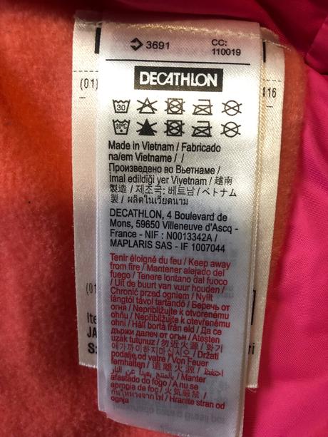 Dievčenská bunda zn. decathlon, wedze,116