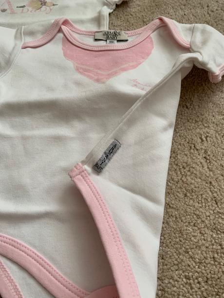 3kusy body s krátkym rukávom armani baby, 62 (6m), armani,62