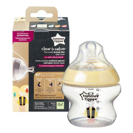 Tommee tippee kojenecká fľaša c2n včielka 0m+, 150, tommee tippee