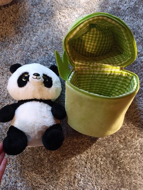 Panda plyšová v obale v tvare bambusu dráčik, 