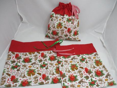Vianočná obliečka a vrecko v rovnakom dekore,