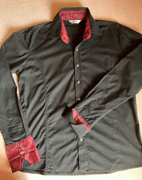 Košeľa lesklá vínovočervená, m