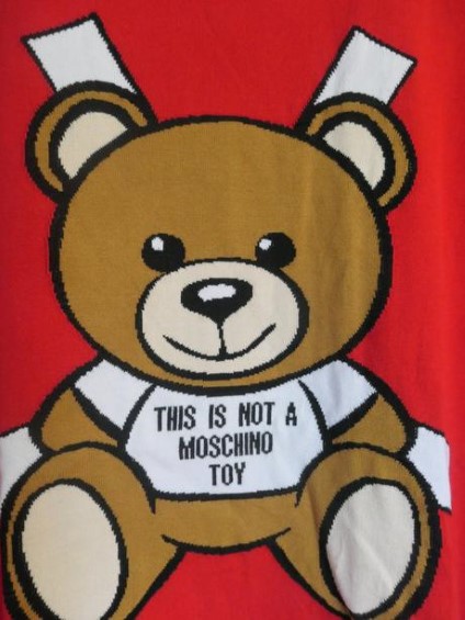 Moschino bear original luxusny dlhy sveter/mini, moschino,m